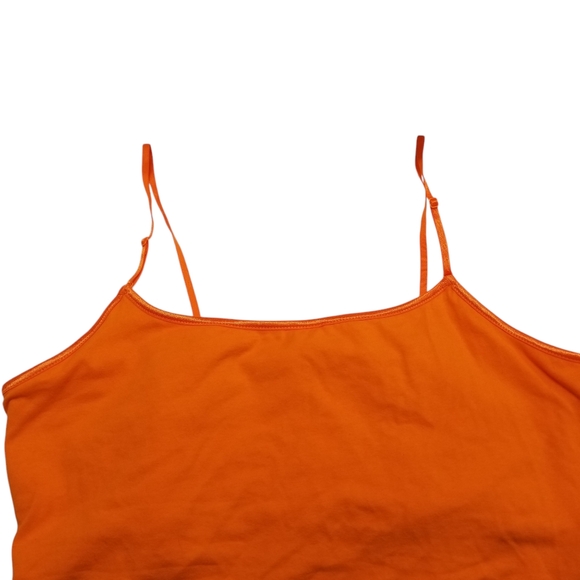 AMBIANCE Stretch Camisole Tank Top Built In Shelf Bra 1X Plus Size Orange NWT - Picture 4 of 15